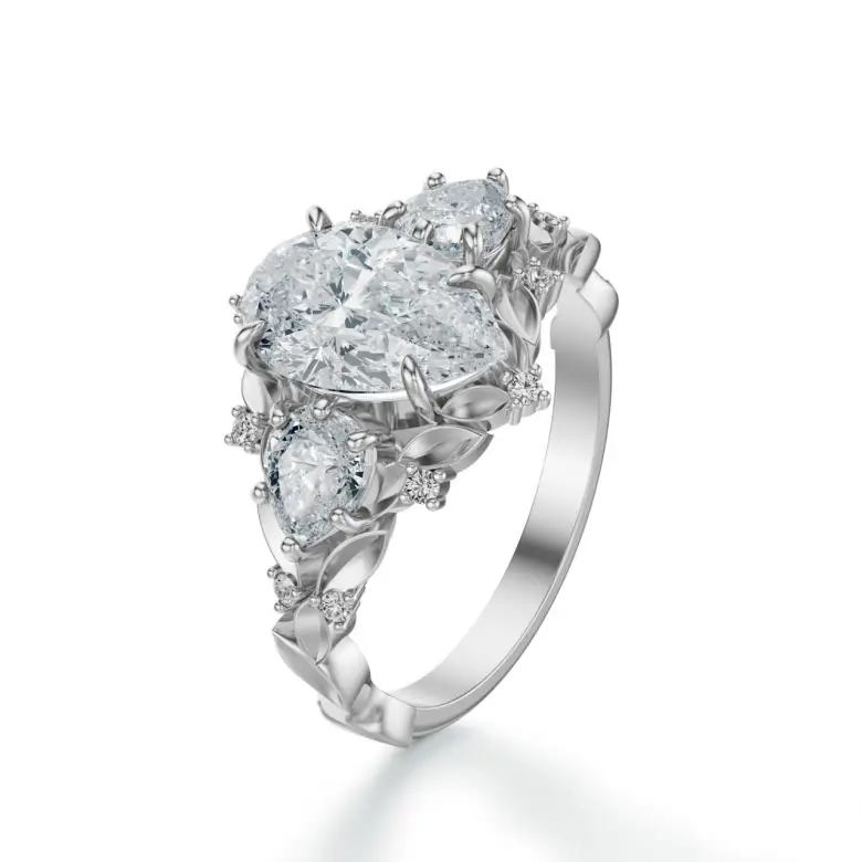 Pierścionek z diamentem gruszka białe złoto SBPZ_051 Pierścionek z diamentem gruszka białe złoto SBPZ_051